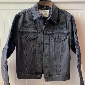 LEVI’S vintage denim eyelet look jacket top sz S
